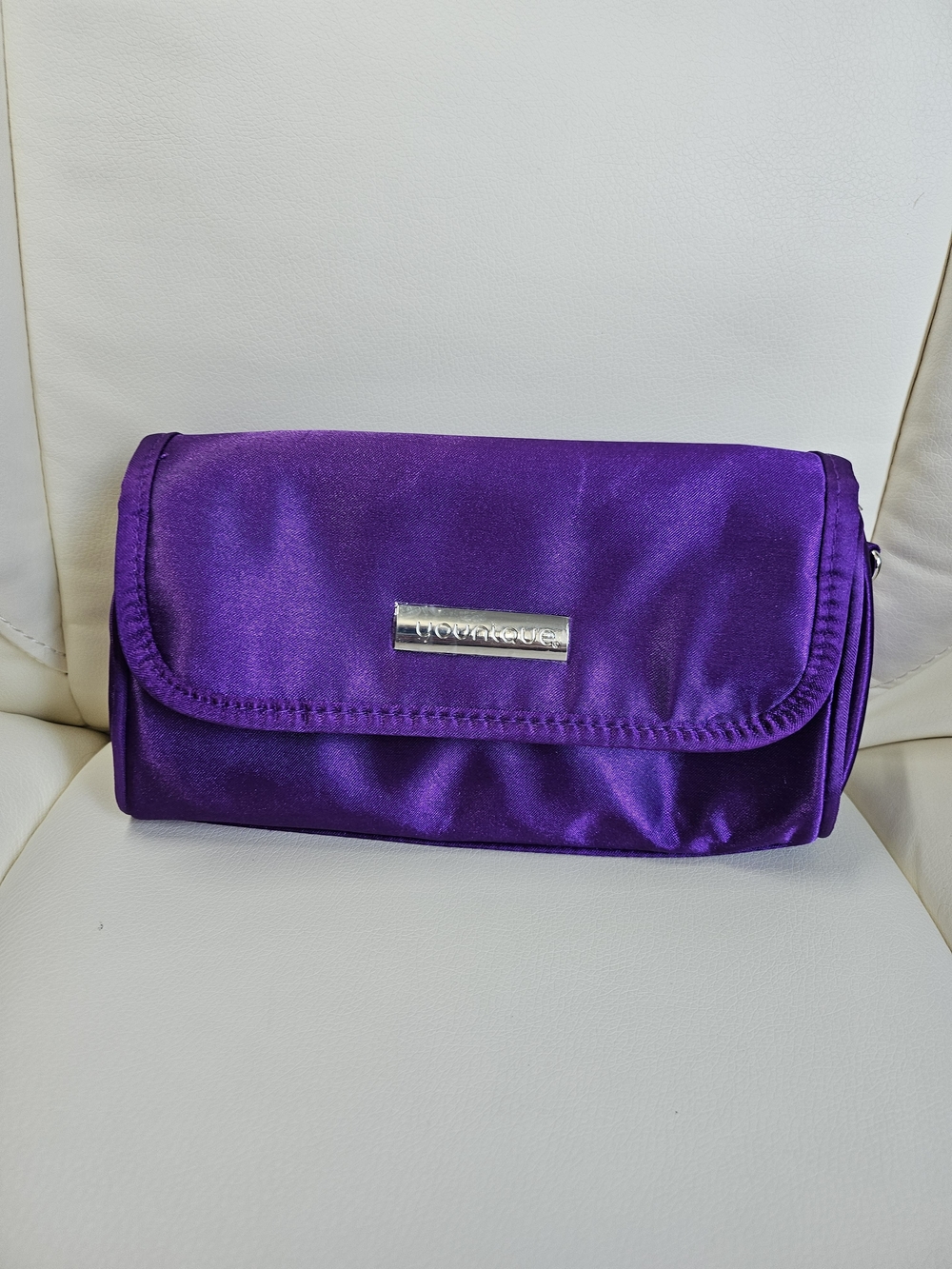 Younique Purple Satin Cosmetic Clutch